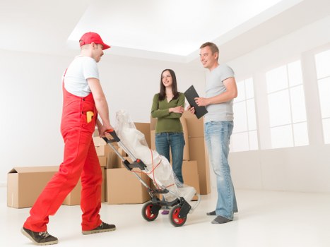 Removal van prepared for a Colyers apartment relocation