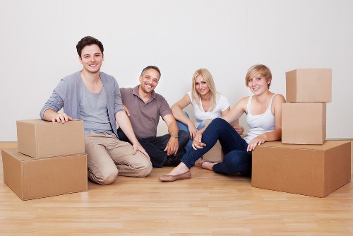 Packed moving boxes and protective wrap for local removals in Colyers
